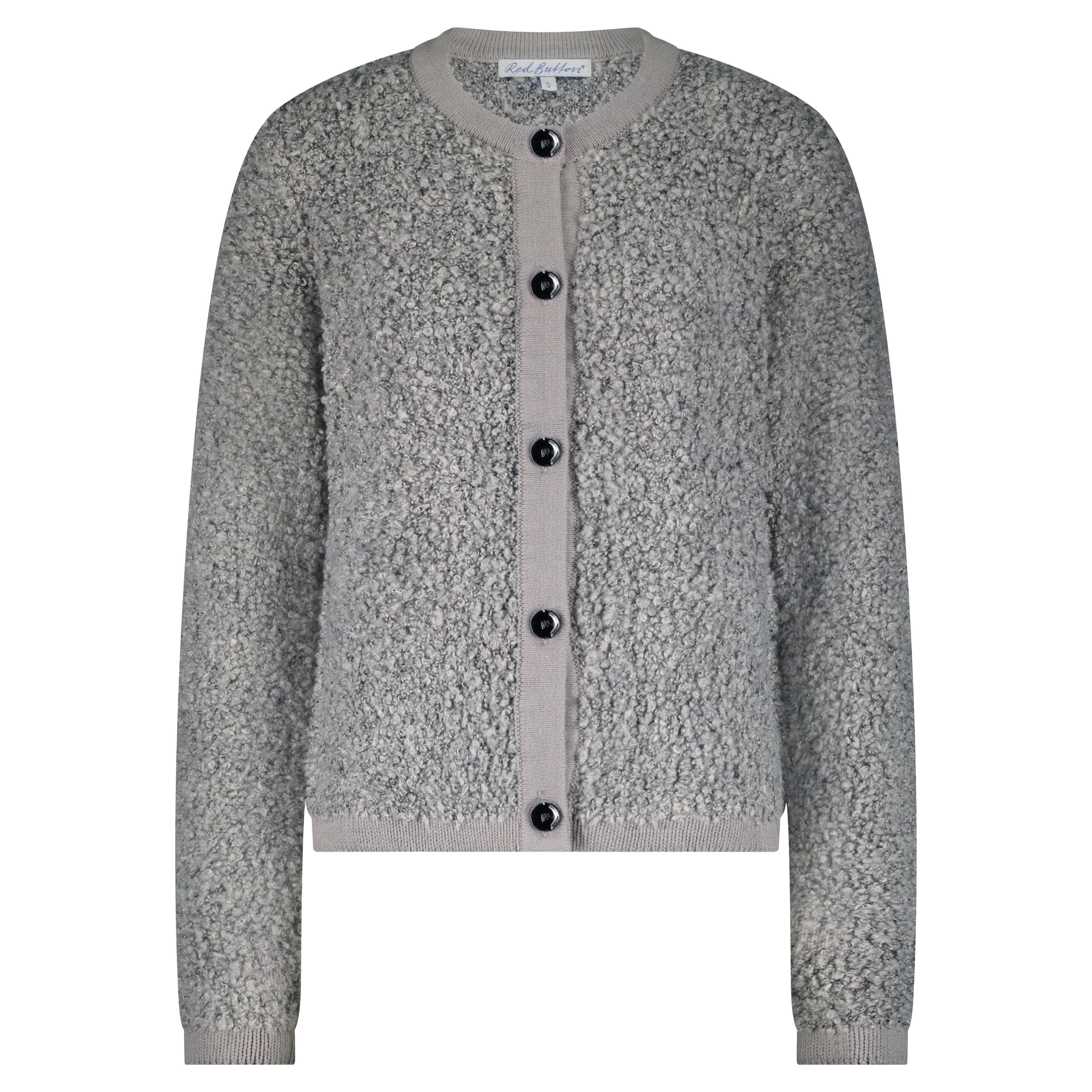 JACKET KNIT BOUCLE Red Button Mouse