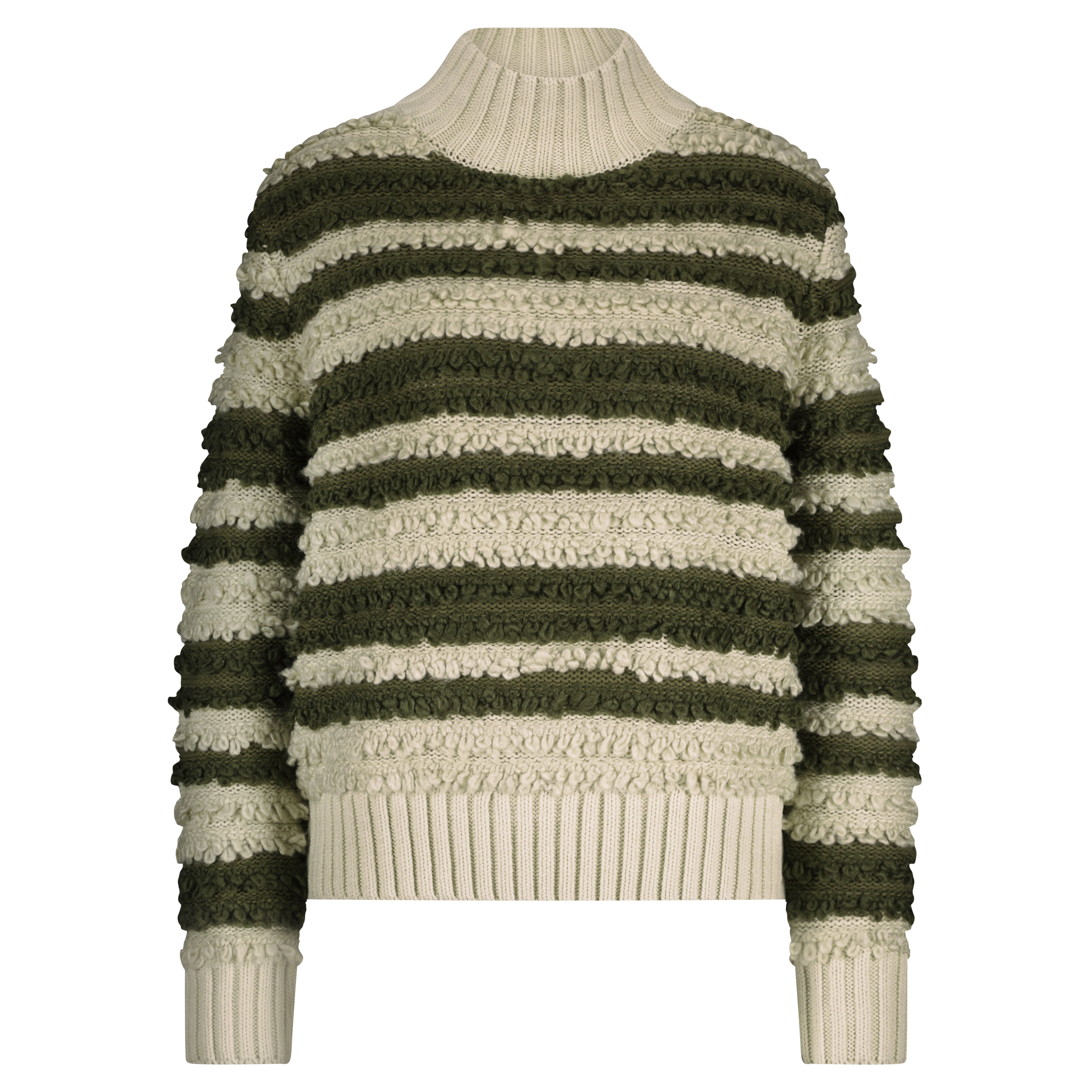 SWEATER WTH LOOPS Red Button Khaki