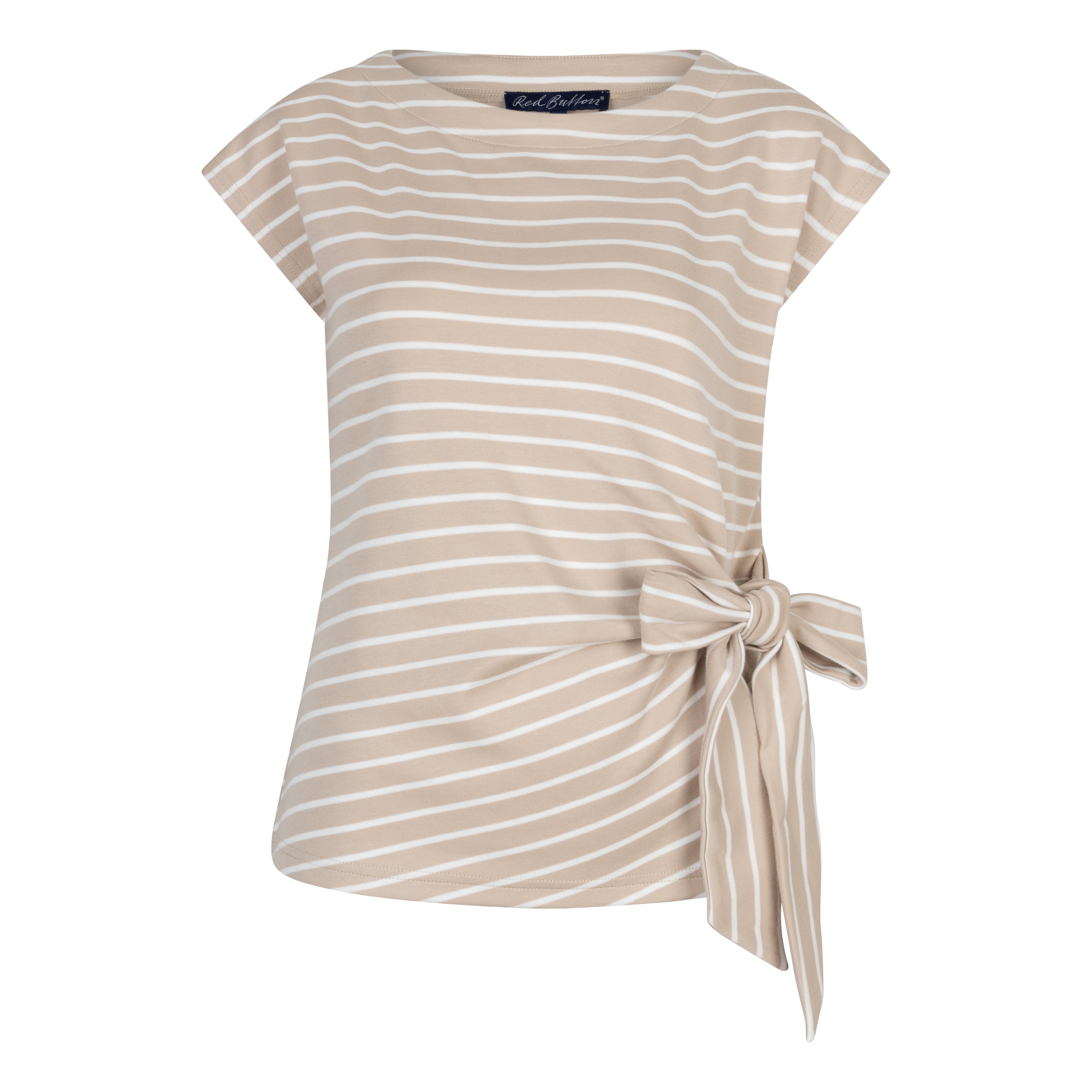 Red Button Terry Stripe Knot Pebble