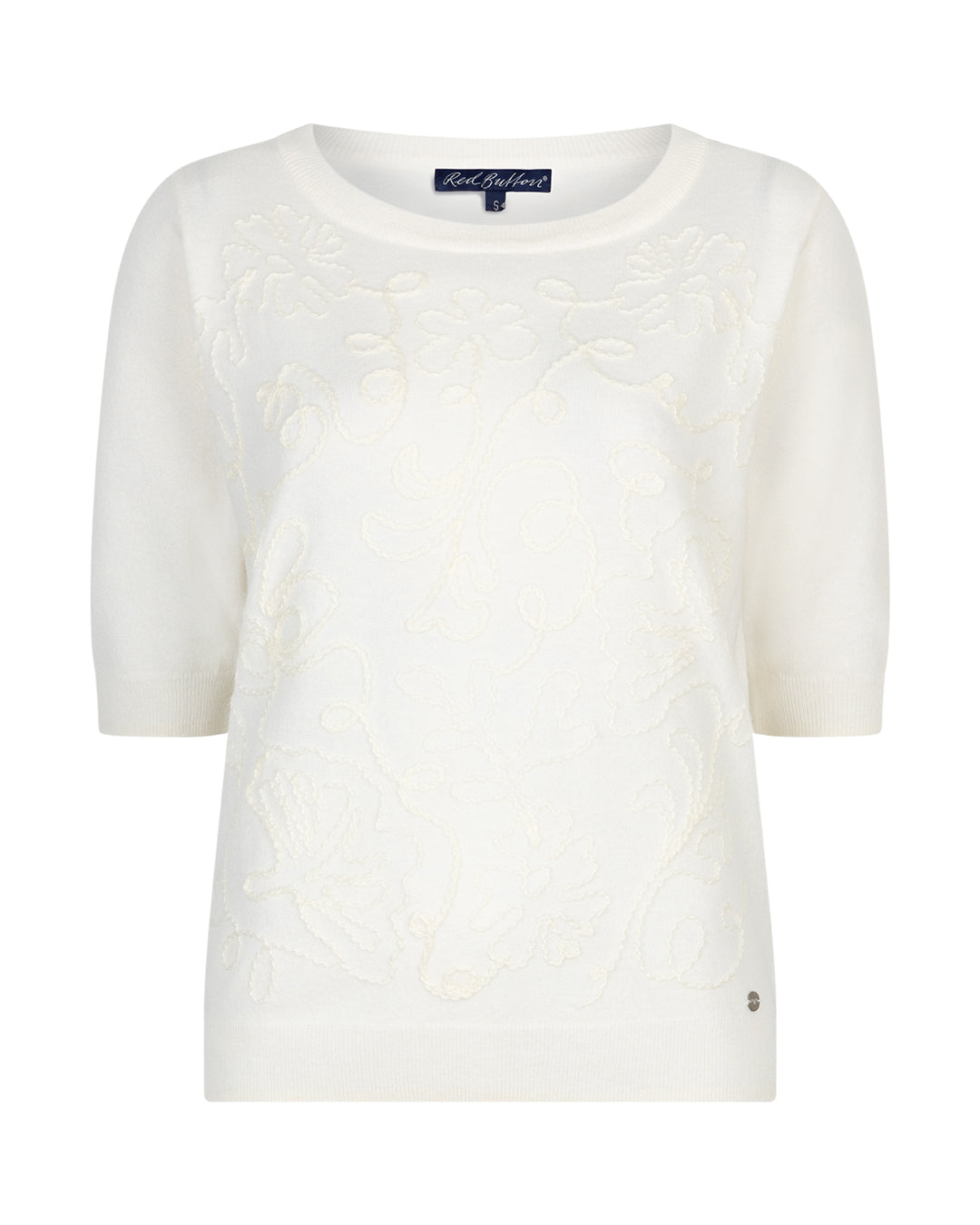 Red Button Sweet Ribbon Ecru