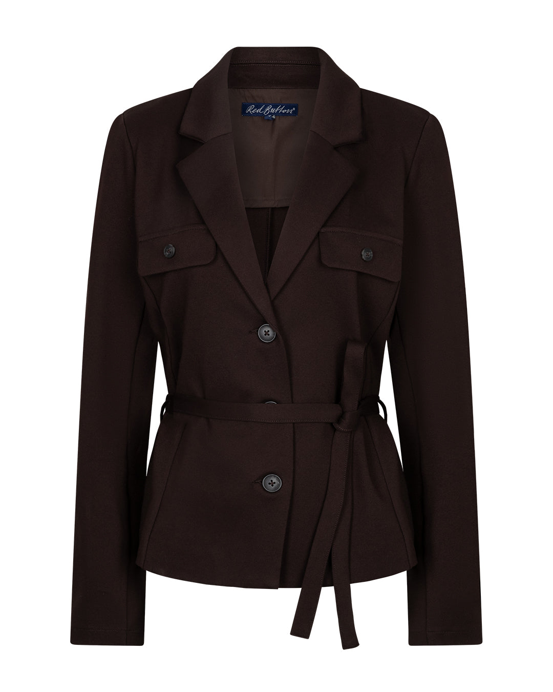 Red Button Blazer & Belt Punto Espresso