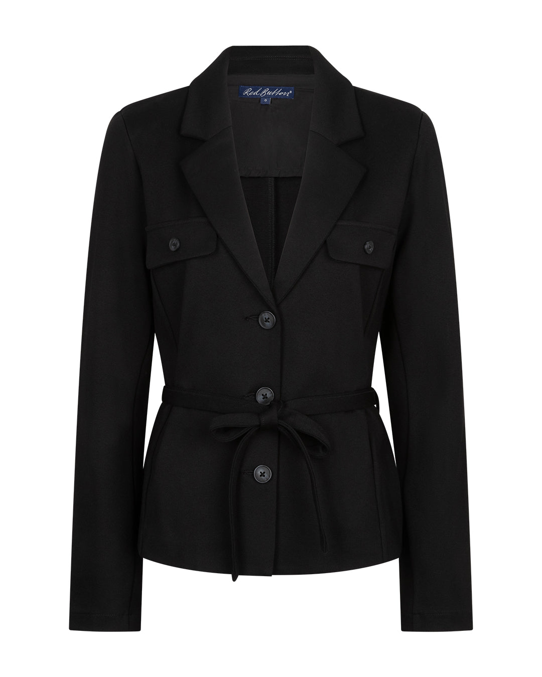 Red Button Blazer & Belt Punta Black