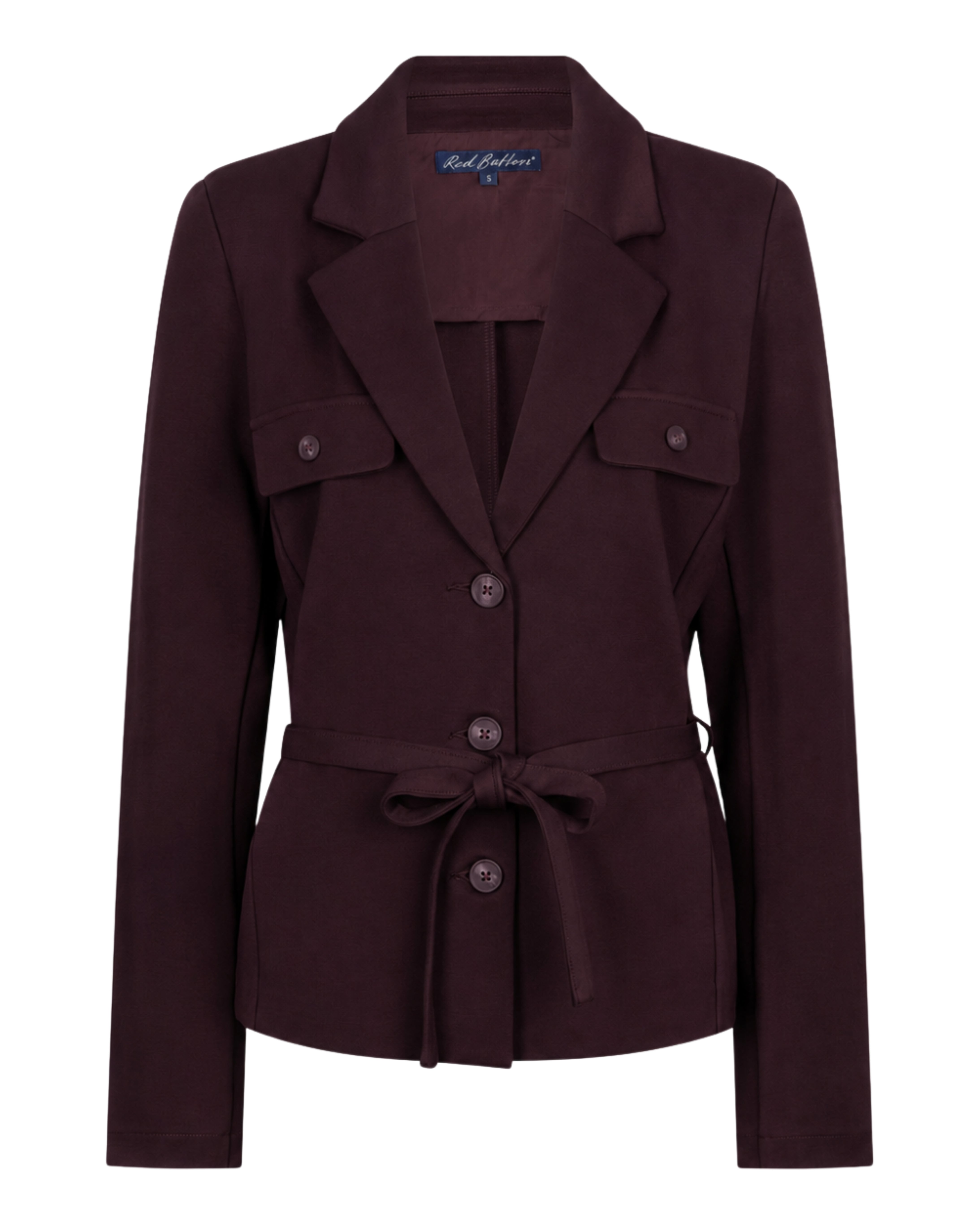Red Button Blazer & Belt Punta Burgundy