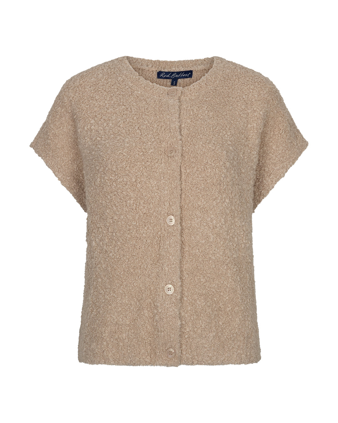 Red Button Sleeveless Knit latte