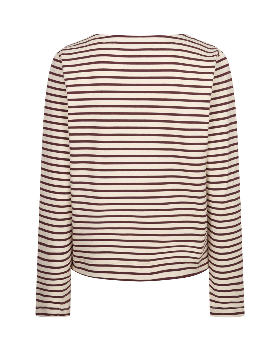 Red Button Terry Sweater Stripe Darkberry