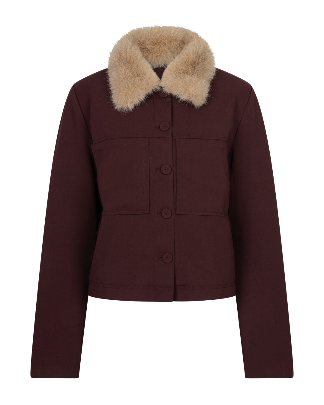 Red Button Jacket & Color Burg