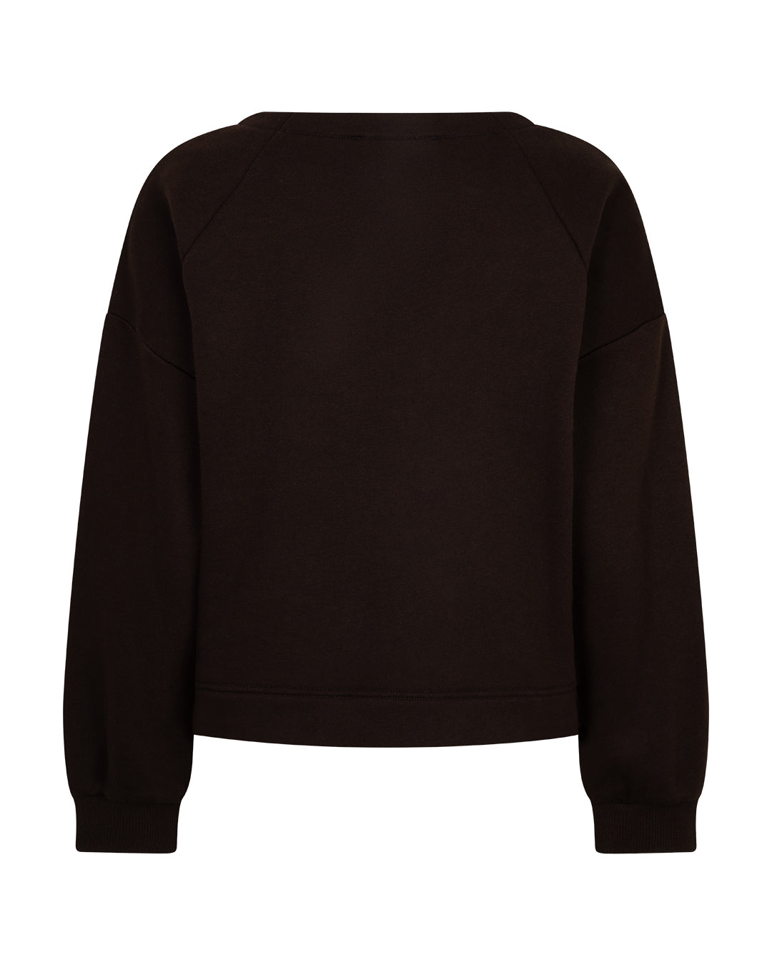 Red Button Terry Sweater Chestprint Espresso