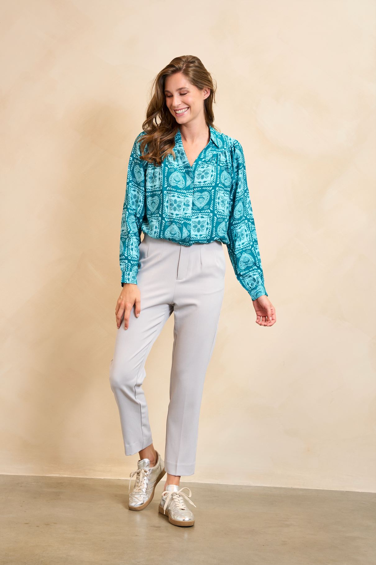 Lofty Manner Blouse Dalia Print Teal