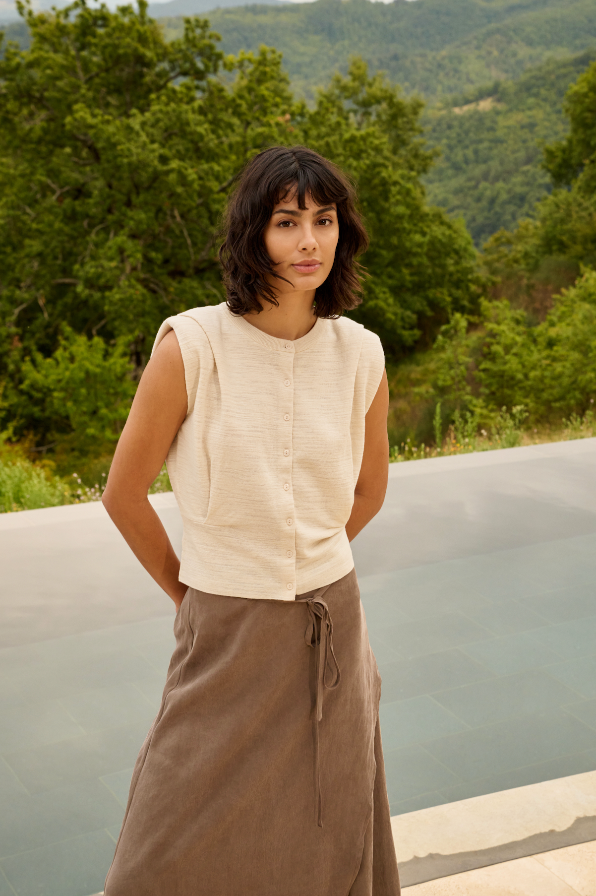 Yaya Schoulder Detail Creme