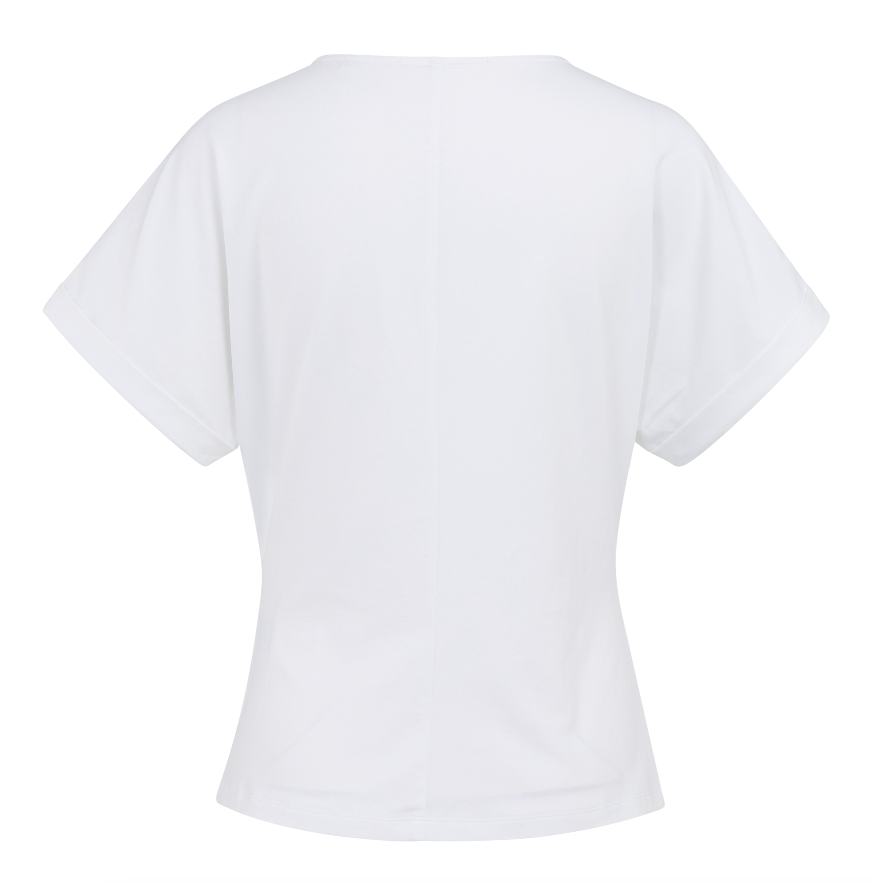 YAYA Top Met Ronde Hals En Knoopdetail White