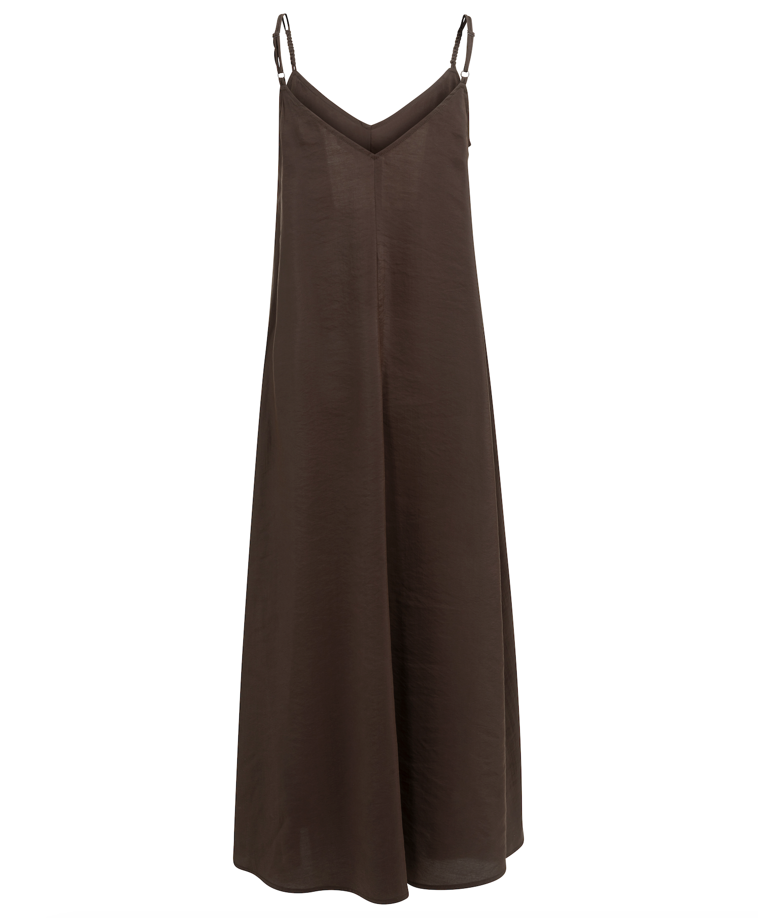 YAYA Lange Jurk Met Bandjes Aubergine Purple