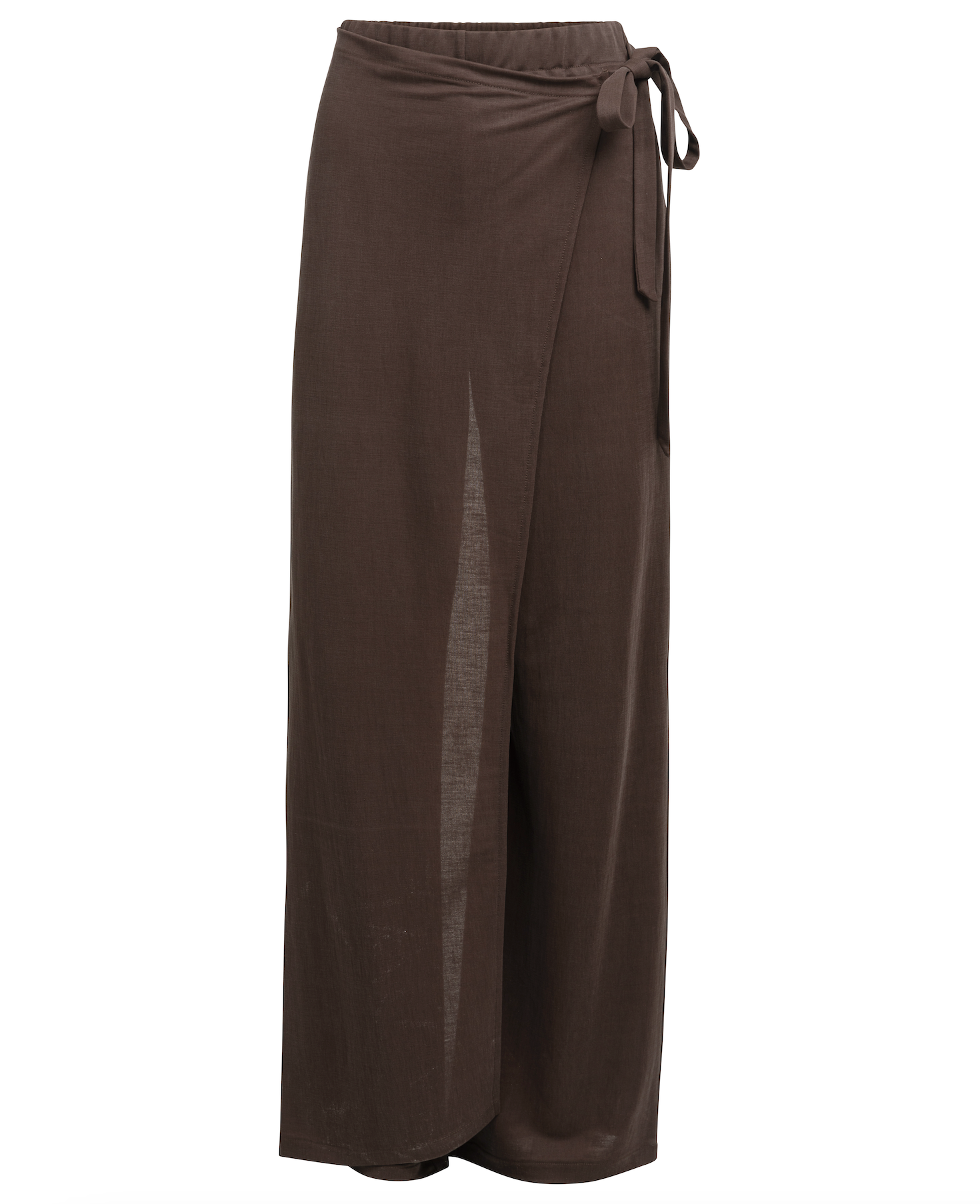 YAYA Jerseybroek Met Wijd Model En Wikkellook Aubergine Purple