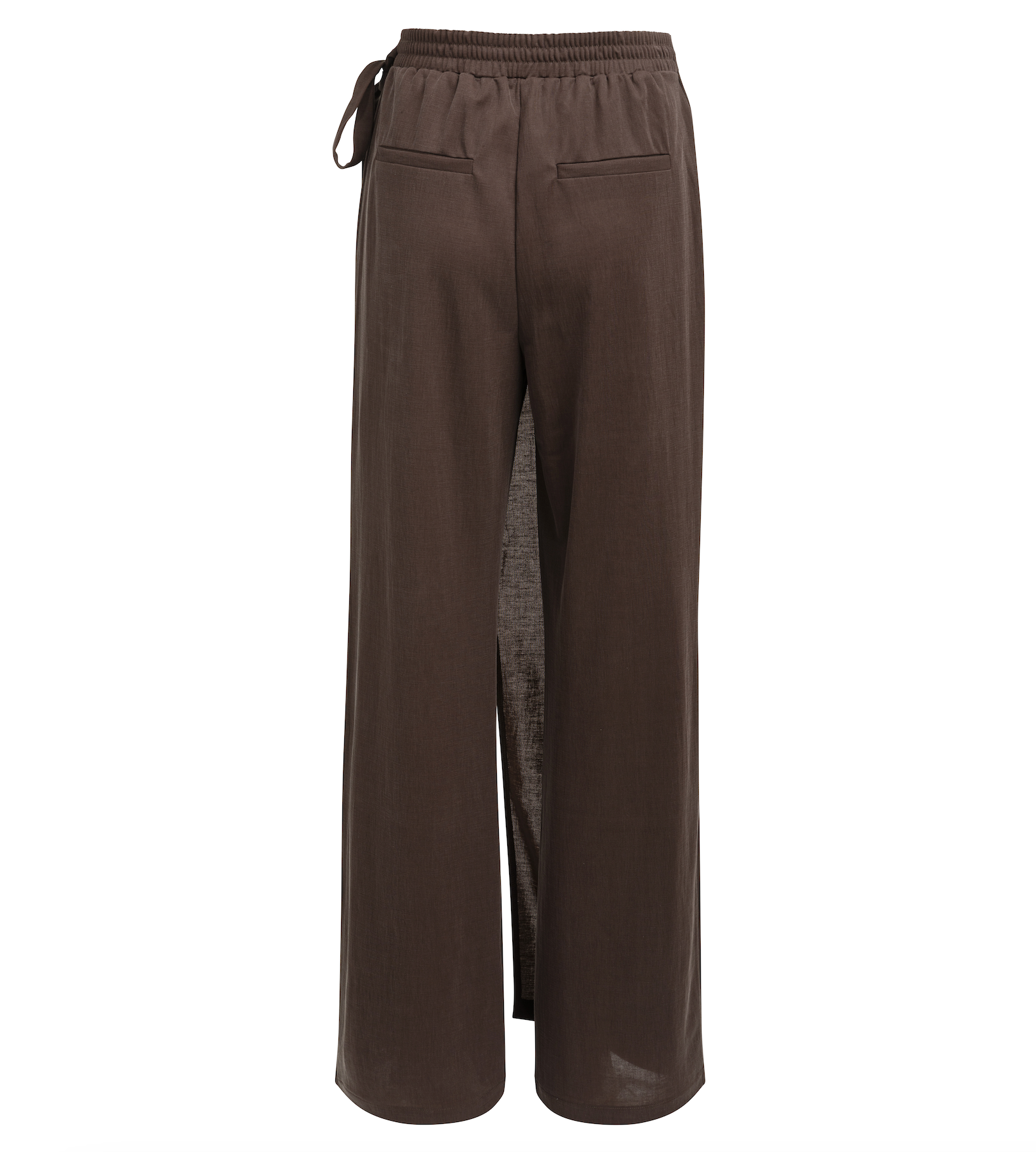 YAYA Jerseybroek Met Wijd Model En Wikkellook Aubergine Purple