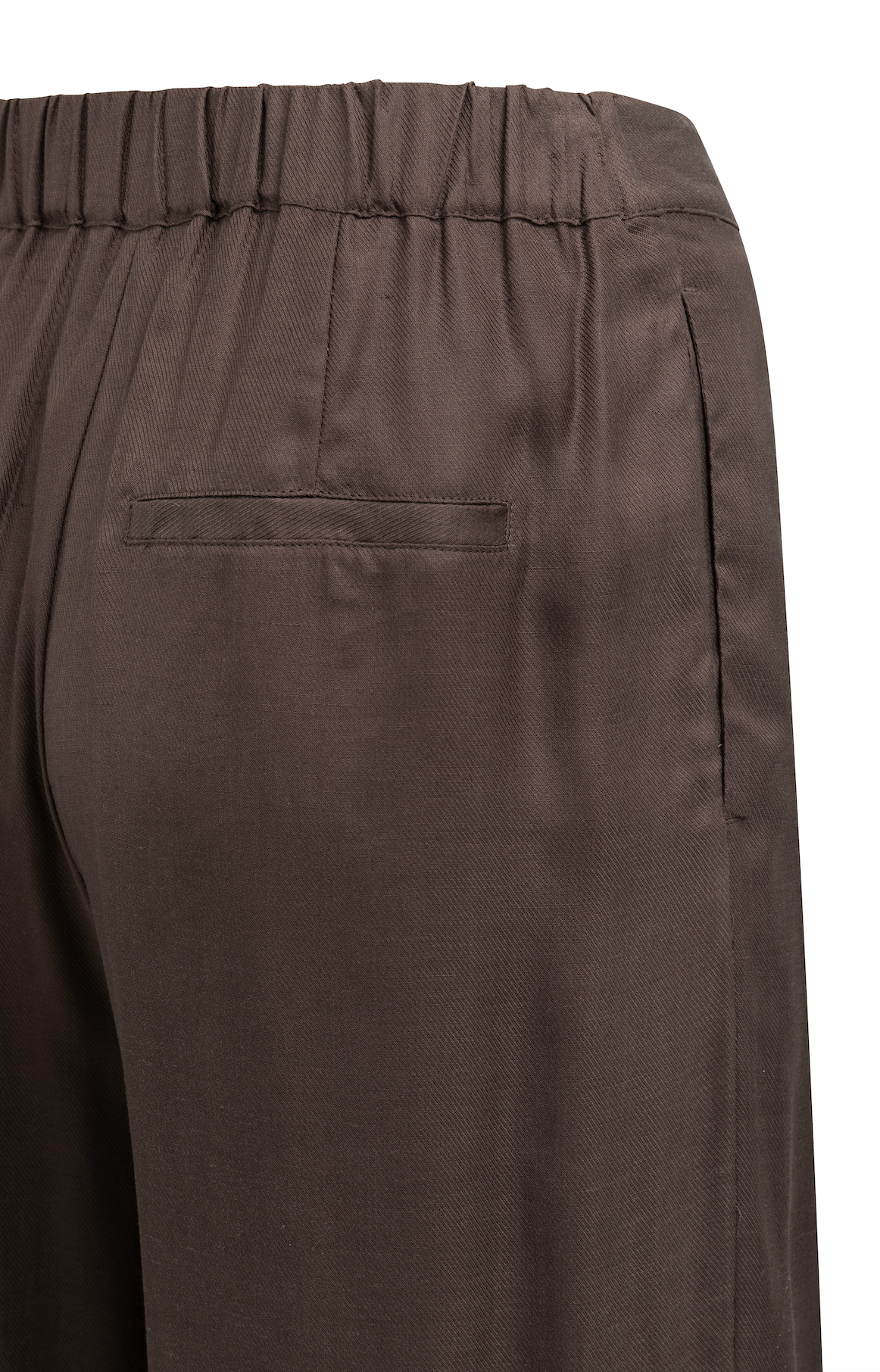 YAYA Wijde Broek Deels Elastische Taille Aubergine Purple