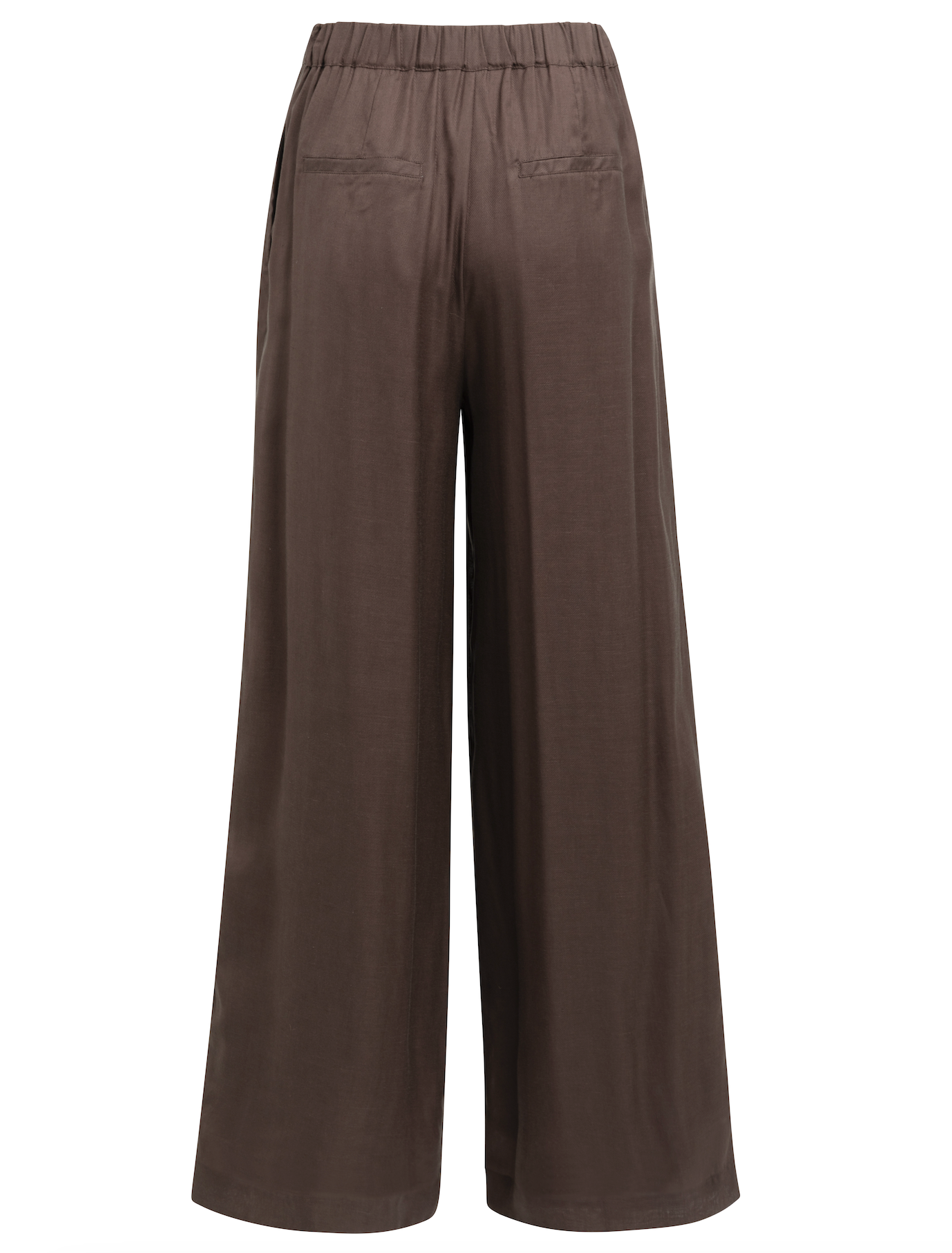 YAYA Wijde Broek Deels Elastische Taille Aubergine Purple