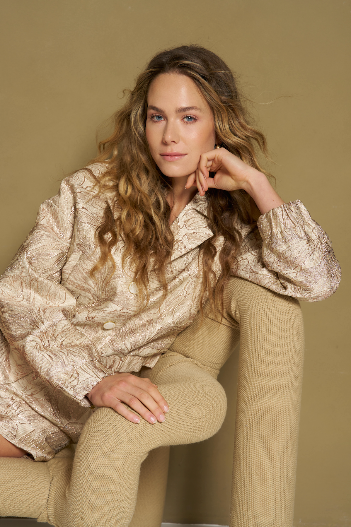 Lofty Manner Jacket Helja Fancy Jacquard Cream