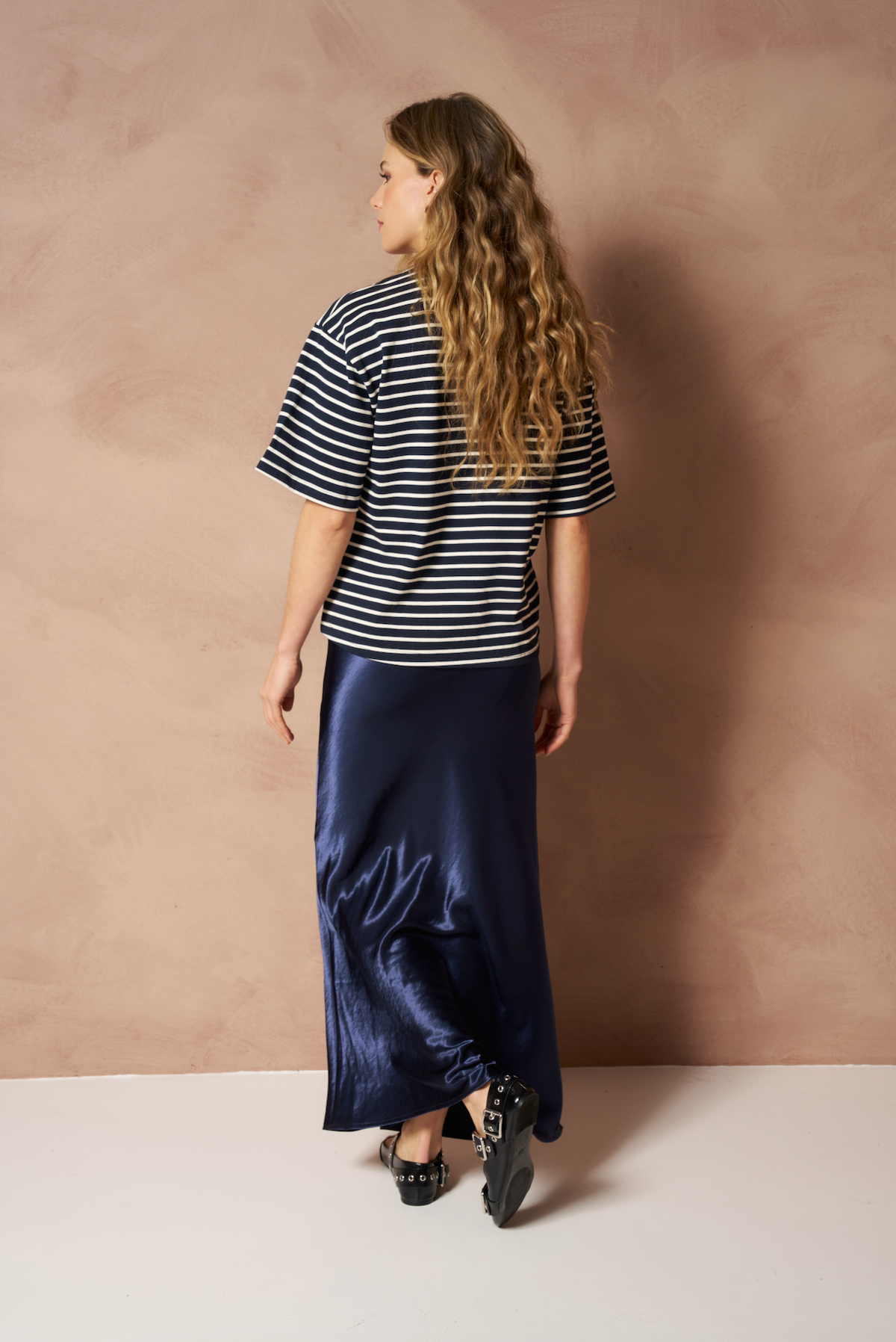 Lofty Manner T-shirt Imma Boxy Regular Dark Blue