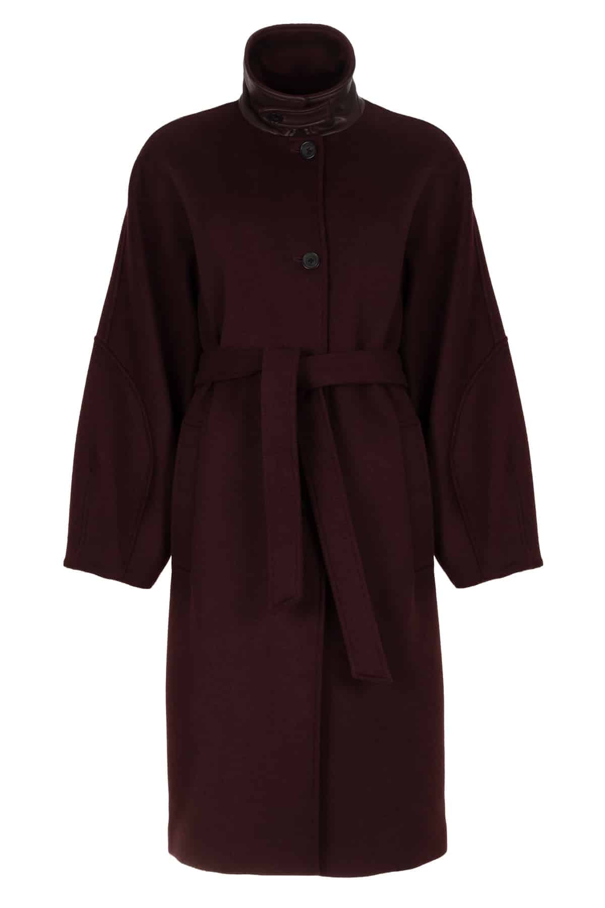Giacomo Long Wool Coat Cherrywood