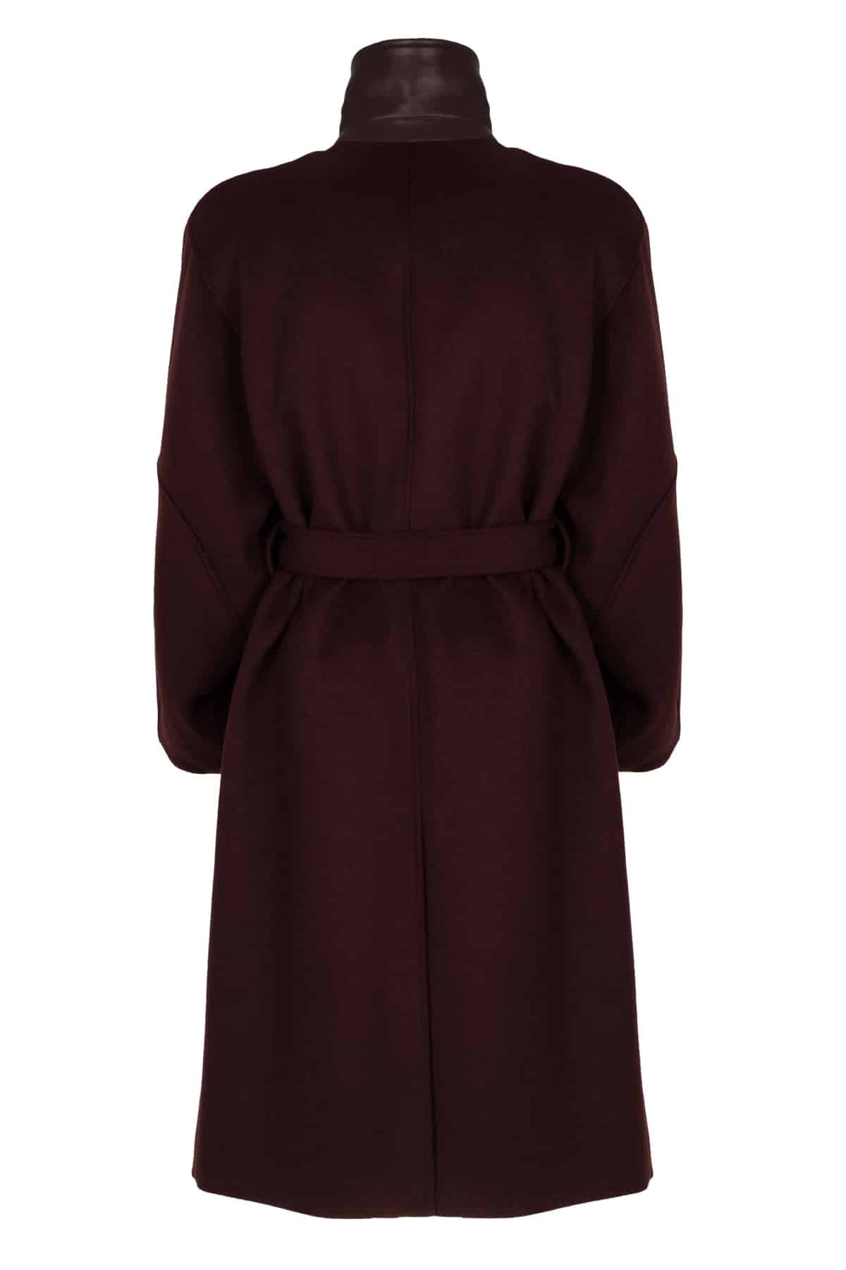 Giacomo Long Wool Coat Cherrywood