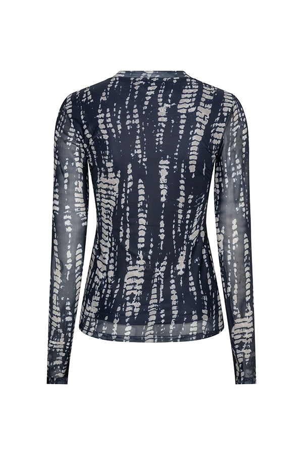 Lofty Manner Top Iniko Abstract Mesh Dark Blue