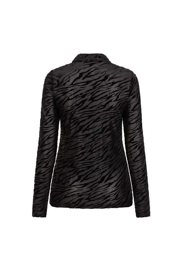 Lofty Manner Top Gaia Met Dierenprint Zwart