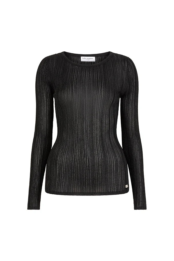 Lofty Manner Top Mabel Met Subtiele Glinstering Zwart