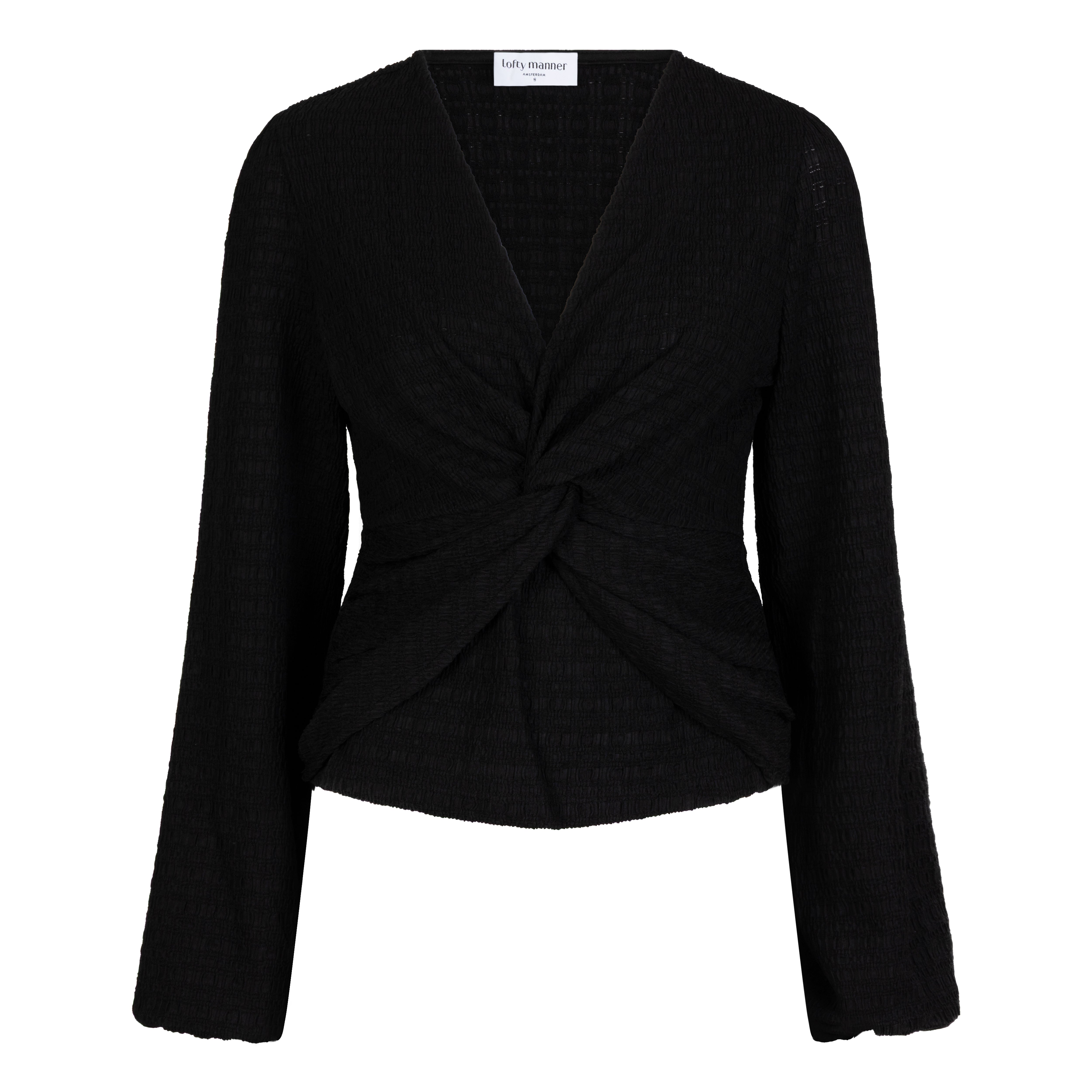 Lofty Manner Top Vera Met Geknoopt Detail Zwart