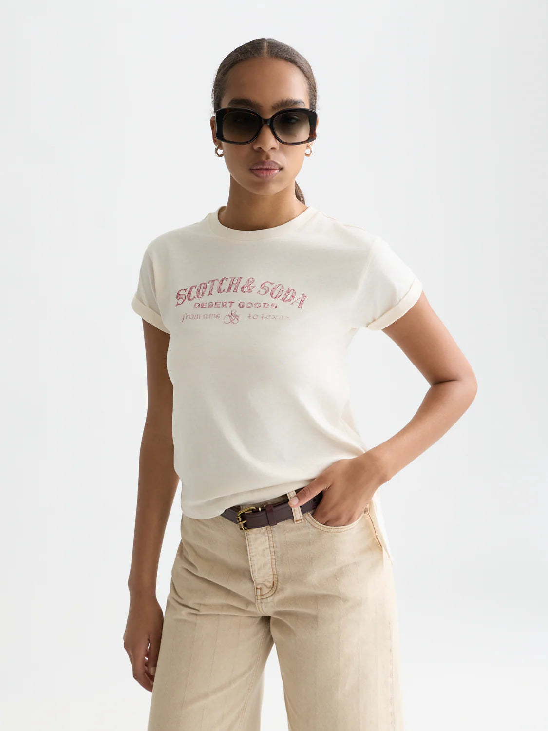 Scotch&Soda Artwork Knot T-shirt Eggnog