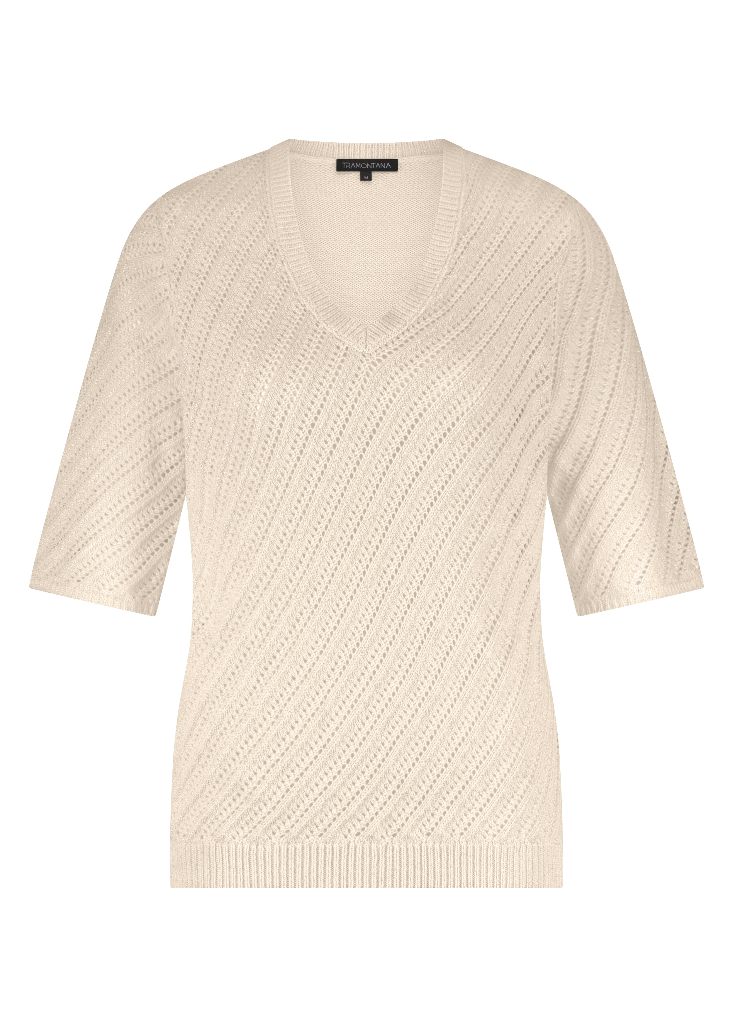 V-neck Jumper Lurex Tramontana