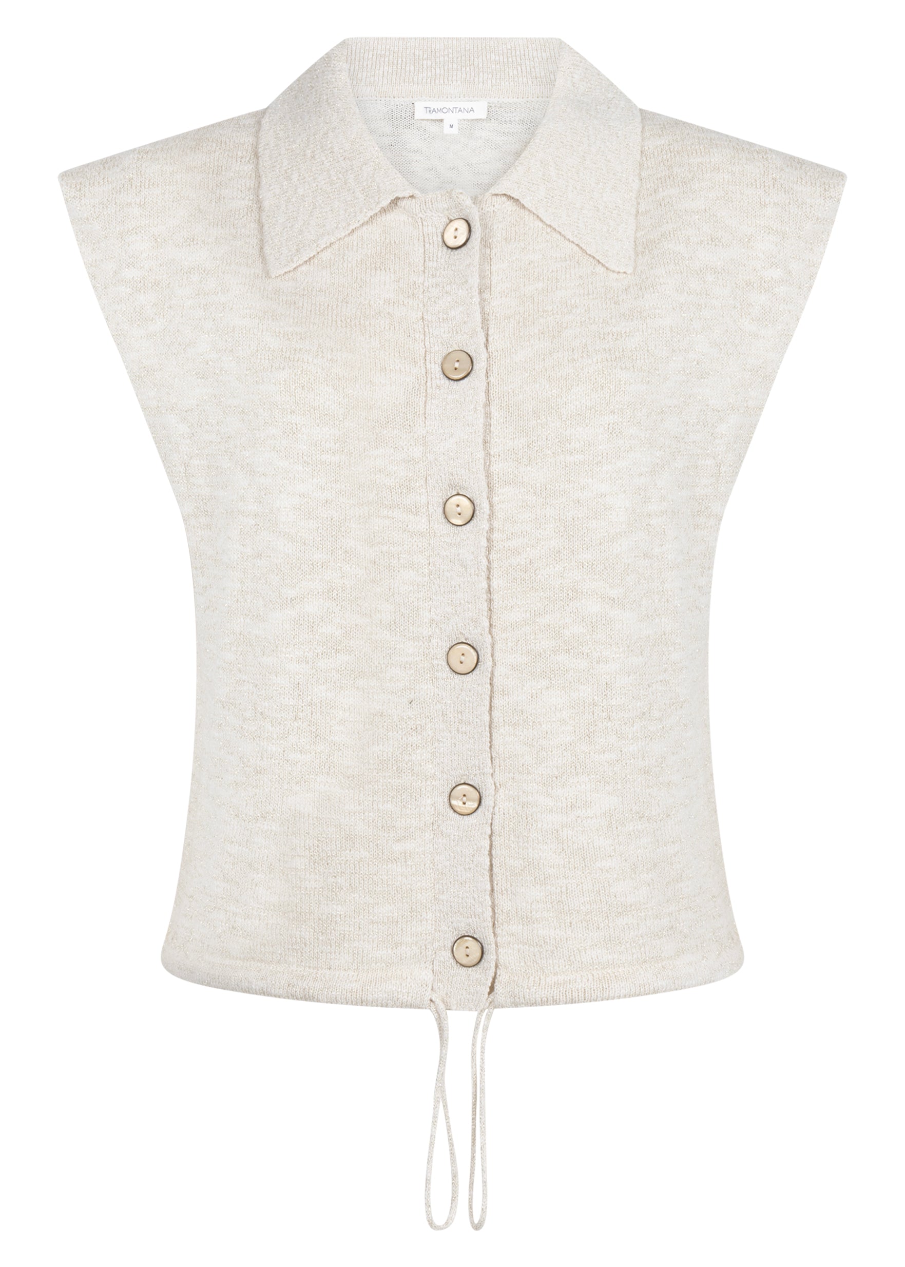 Tramontana Sleeveless Cardigan Stone