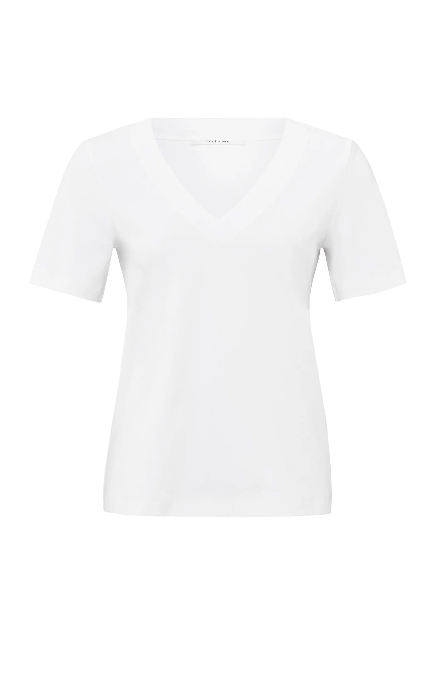 YAYA Basic T-shirt Met V-hals En Korte Mouwen Wit