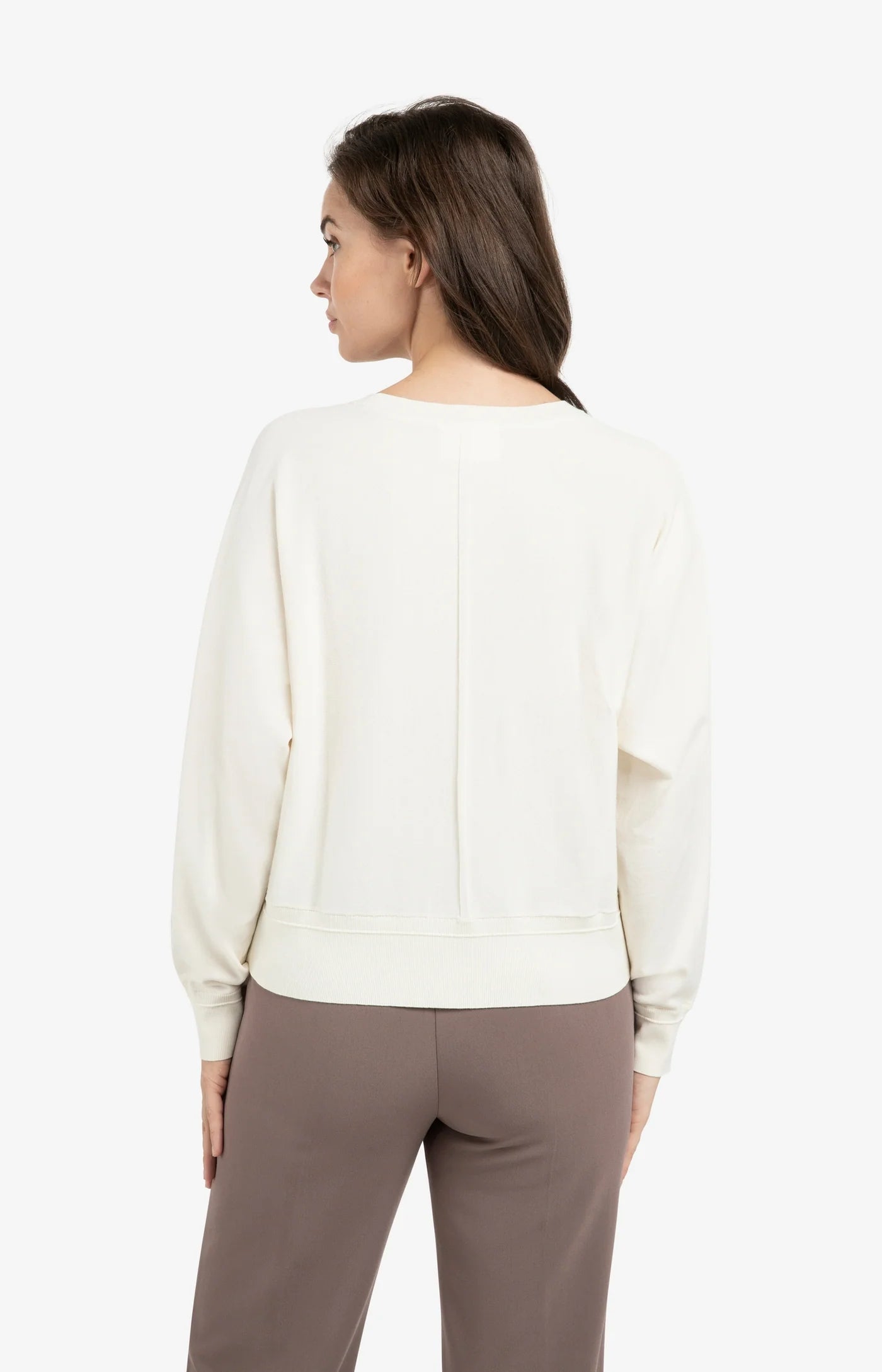 YAYA Sweater Met Vleermuismouwen En Subtiele Naaddetails Ecru