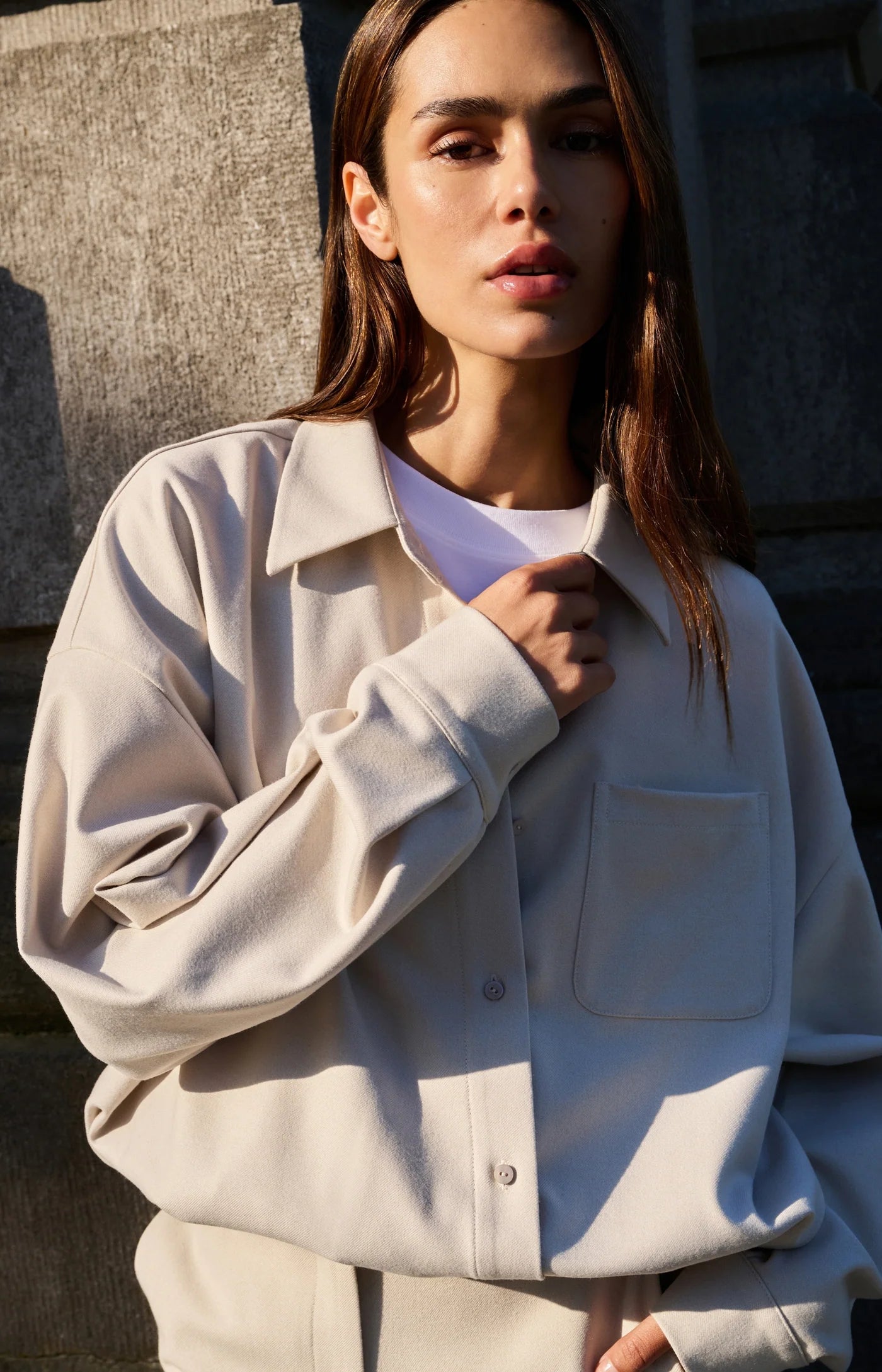 YAYA Blouse Met Asymmetrische Sluiting En Elastische Zoom Heather Grey Melange