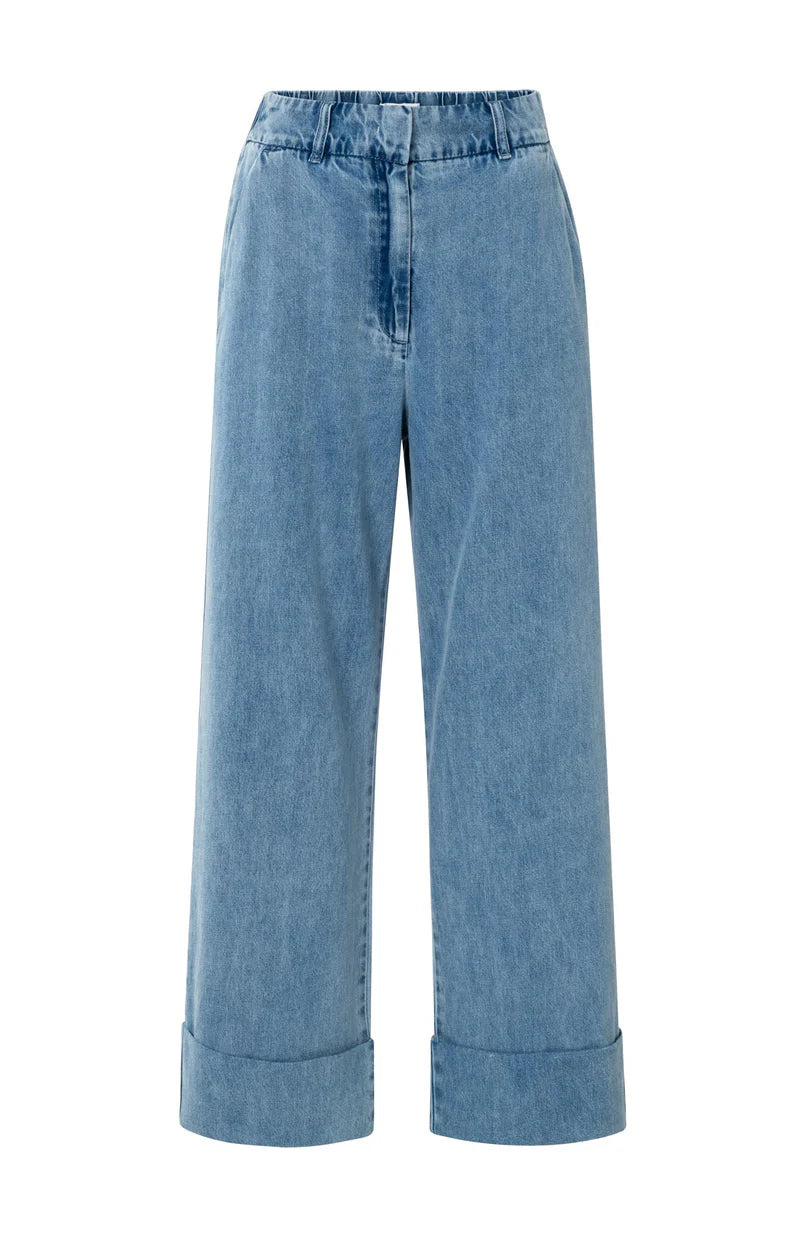 Denim Pantalon Omgeslagen Zoom YAYA L34
