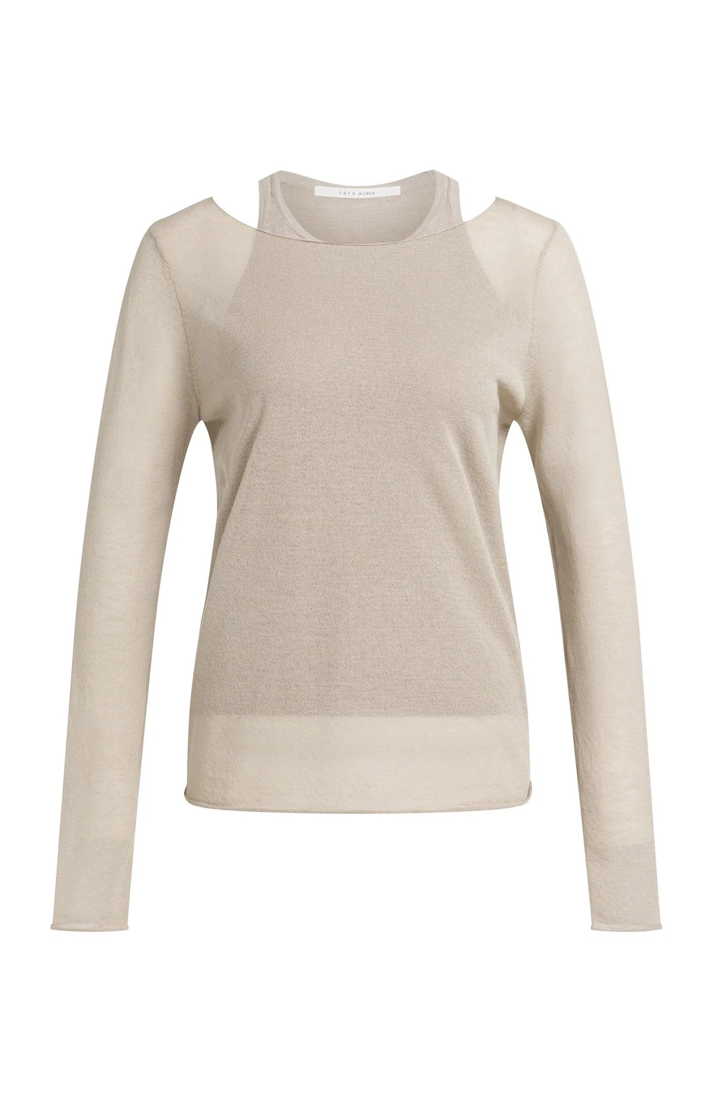 YAYA Dubbellaags Gebreide Lange Mouwen Grey