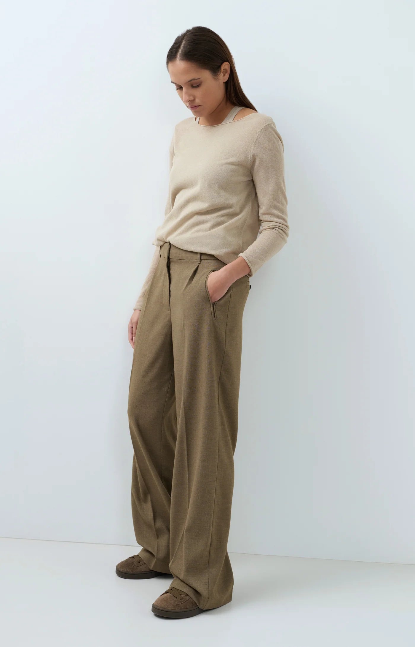 YAYA Dubbellaags Gebreide Lange Mouwen Grey