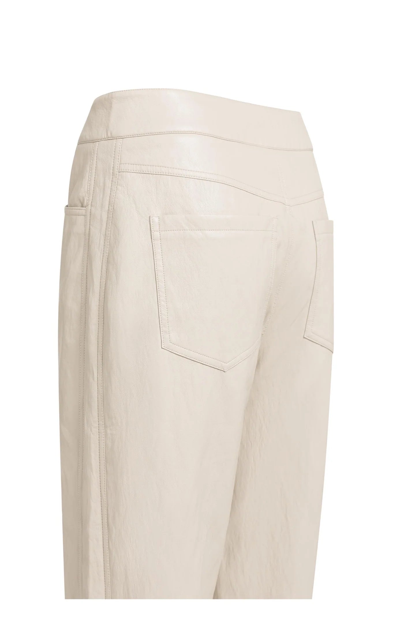 YAYA Kunstleren Broek Met Wortelmodel En Siernaden Grey