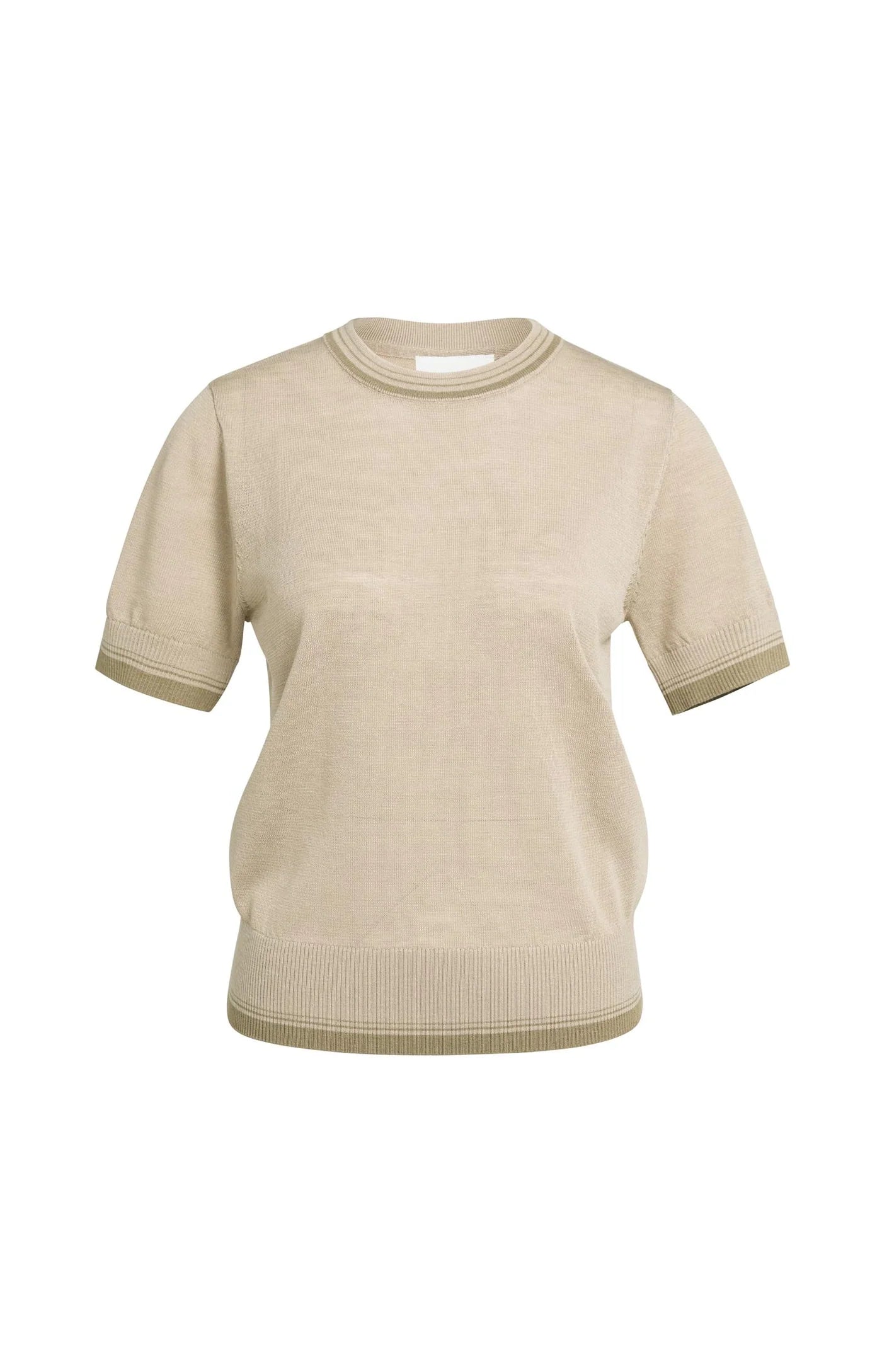 YAYA Trui Met Grafische Print En Morte Mouwen Beige