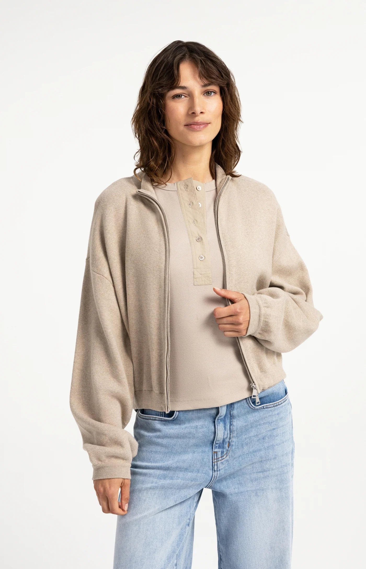Yaya Jacquard Vest Grey/Melang