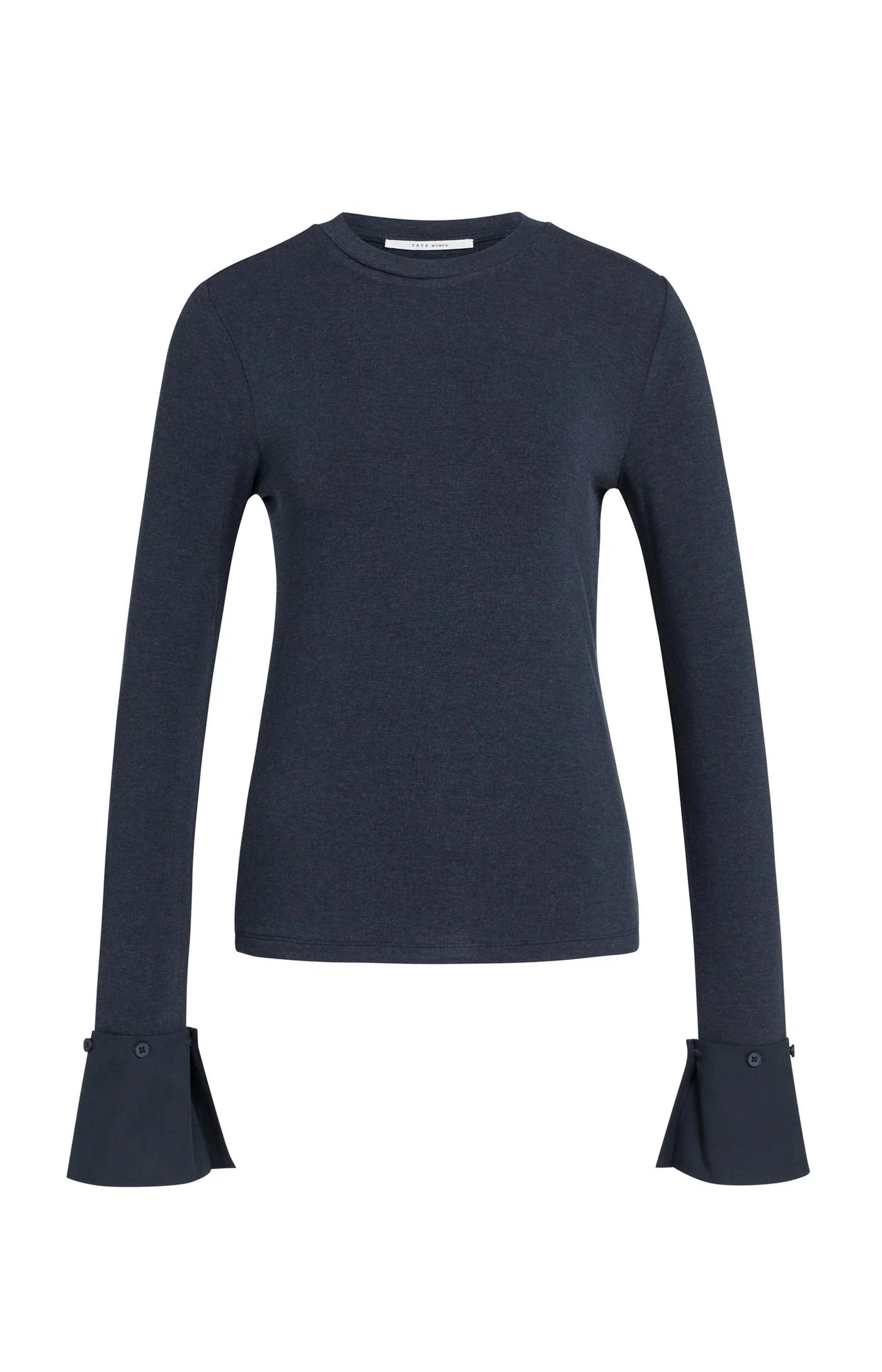 YAYA Jersey Top Manchetten Gray Melange
