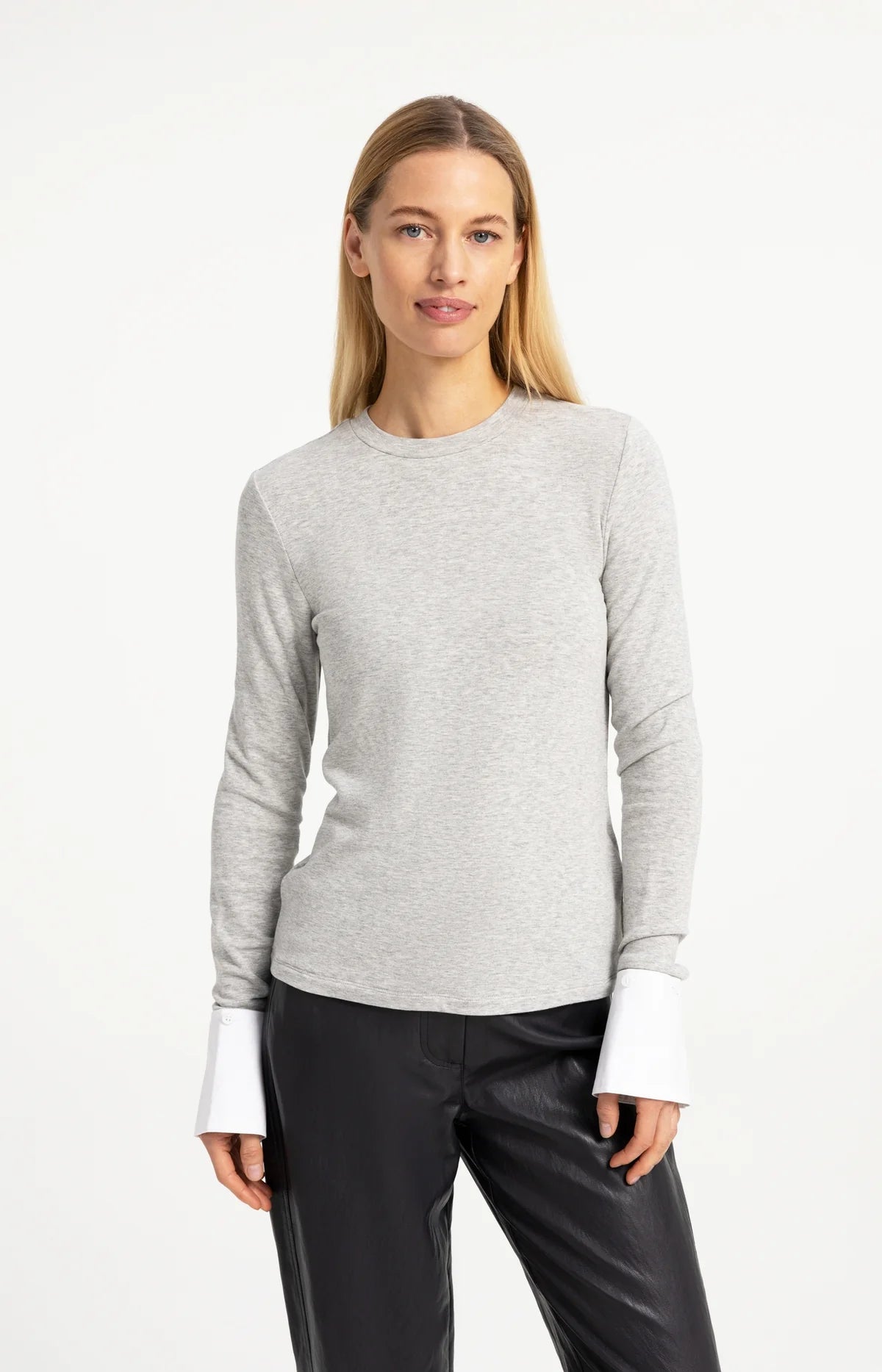YAYA Jersey Top Manchetten Medium Grey