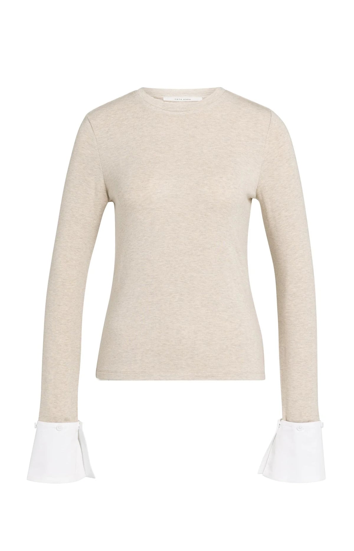 YAYA Jersey Top Manchetten Grey Melange