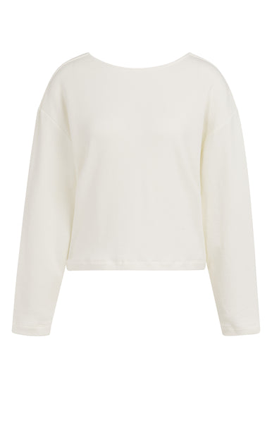 YAYA Sweatshirt Met Geknoopt Detail Achter Milk Beige
