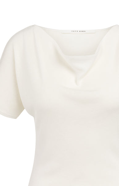 YAYA Boothals Trui Met Korte Mouwen Pure White