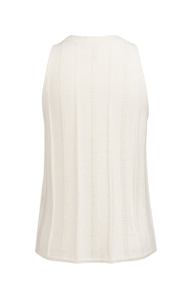 YAYA Mouwloze Gebreide Top Met Structuurpatroon Milk Beige