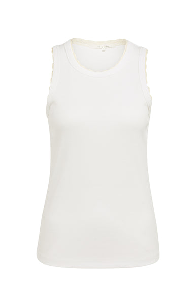 YAYA Singlet Met Kante Details Milk Beige