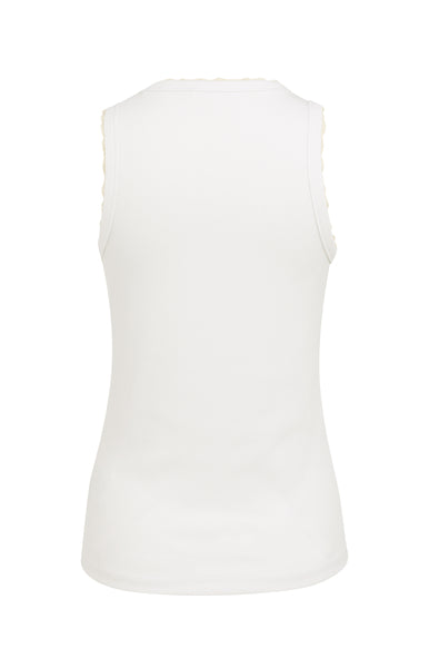 YAYA Singlet Met Kante Details Milk Beige