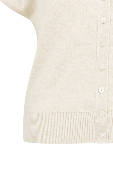 YAYA Mouwloos Gebreid Vest Met Knopen Beige Melange