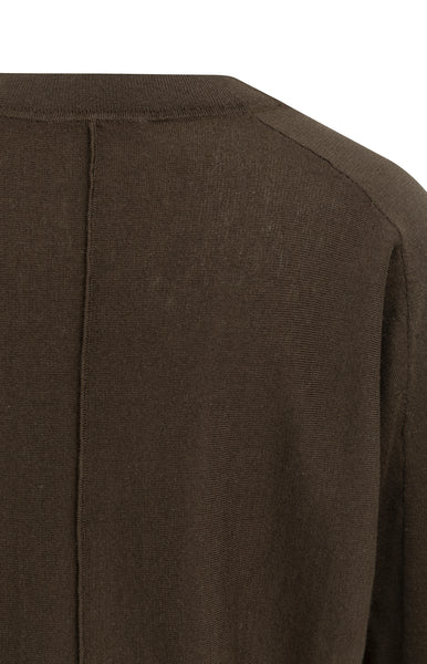 YAYA V-hals Trui Met Zichtbare Naden Brown Delicioso