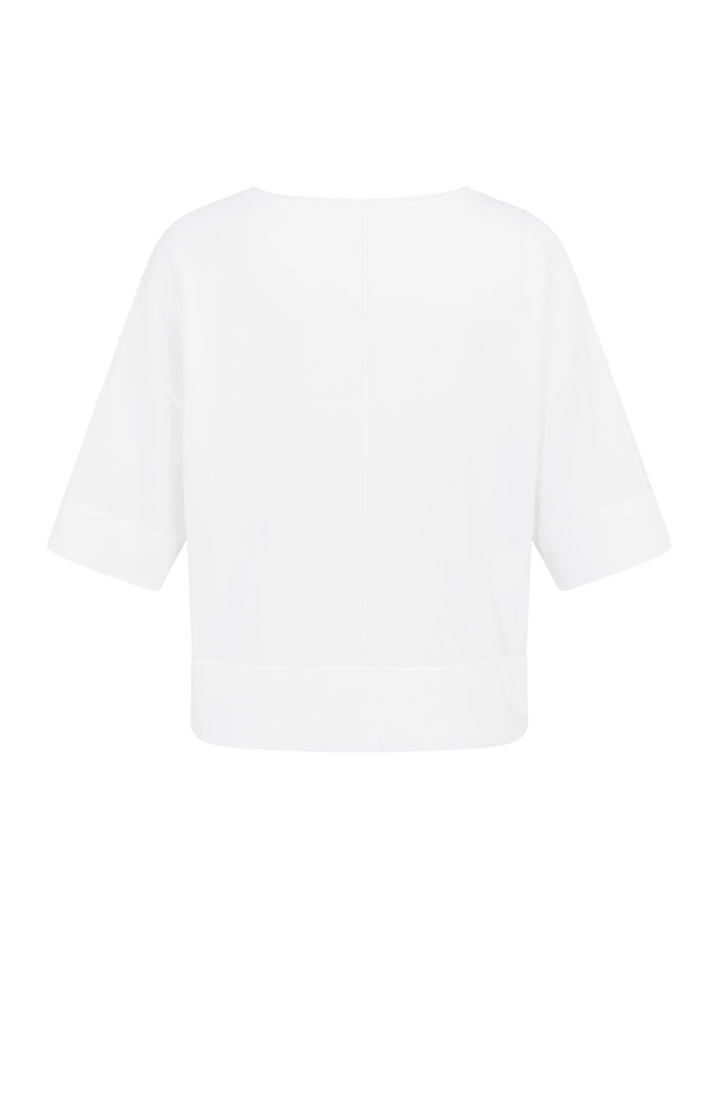 YAYA Boothals Oversized Fijngebreid T shirt Pure White